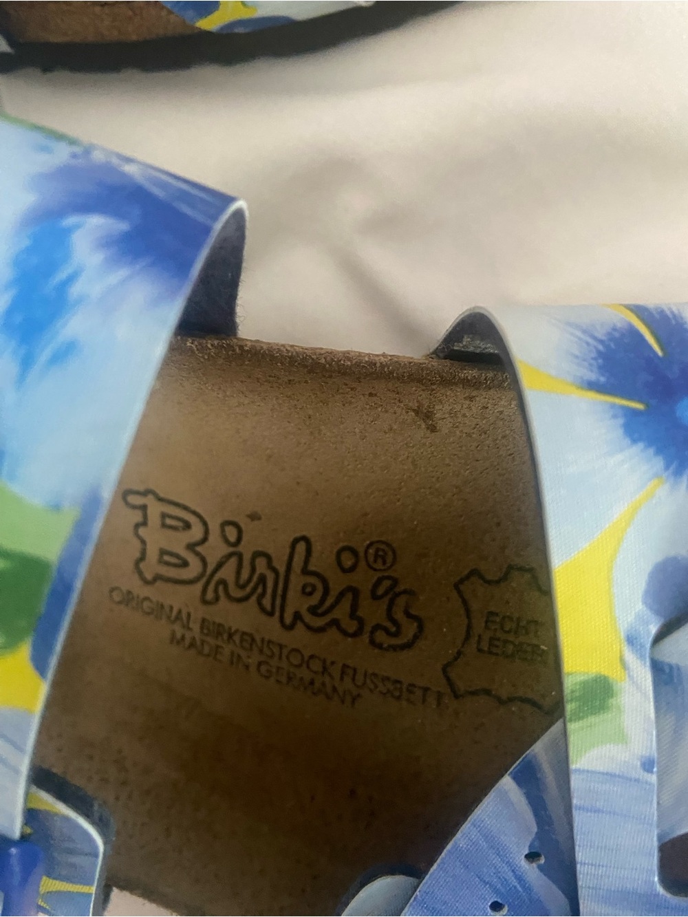 Birkenstock Women's Triple-Strap Sandals in Blue and Yellow Floral - Picture 4 of 4